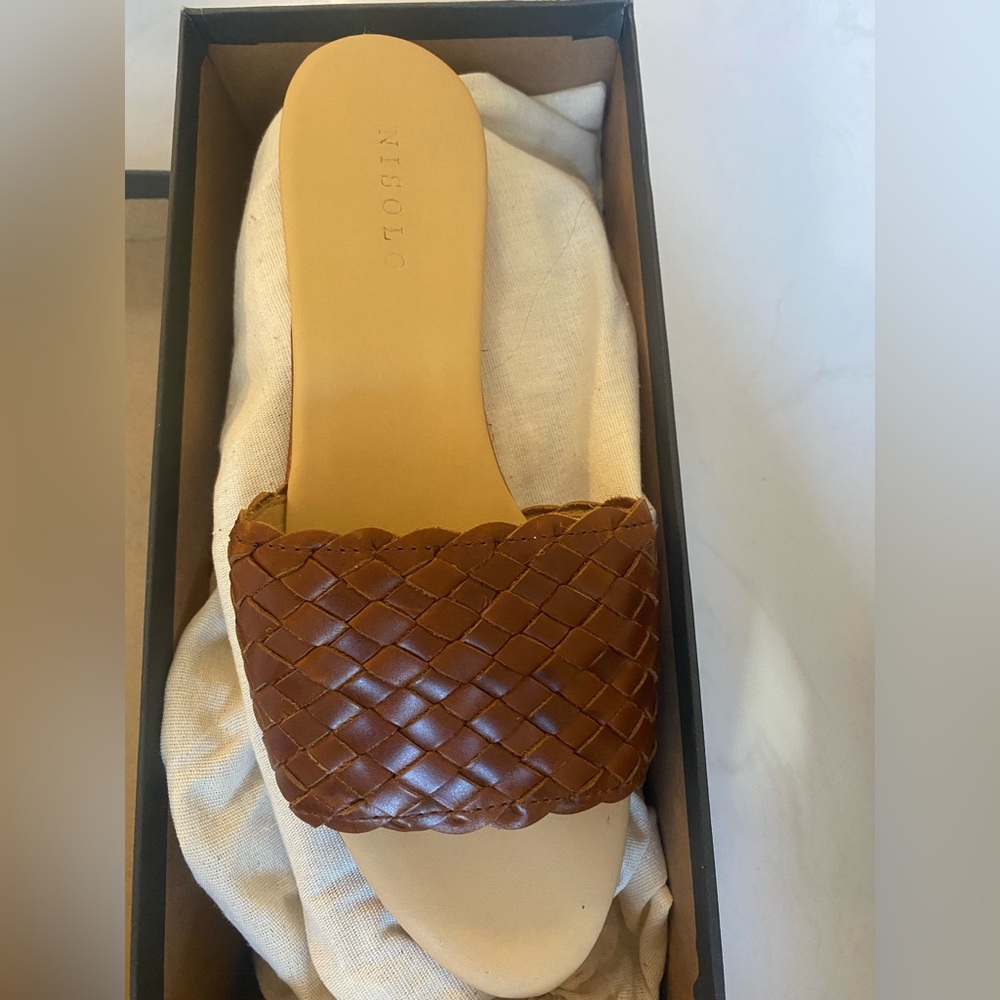 Nisolo isla woven sandals brown 8 new
